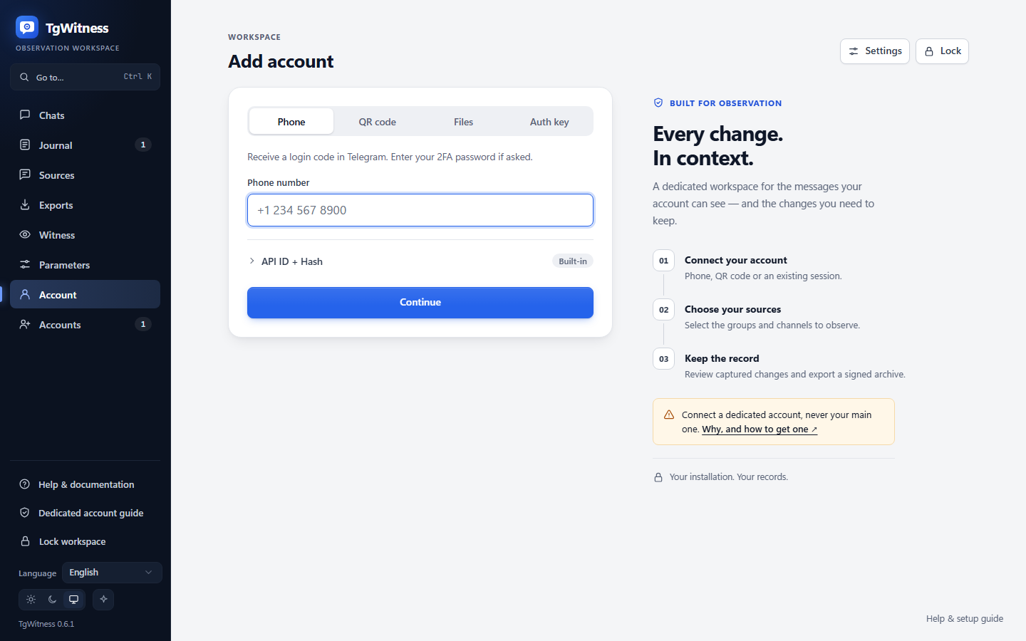 Connection workspace using synthetic data